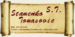 Stamenko Tomasović vizit kartica